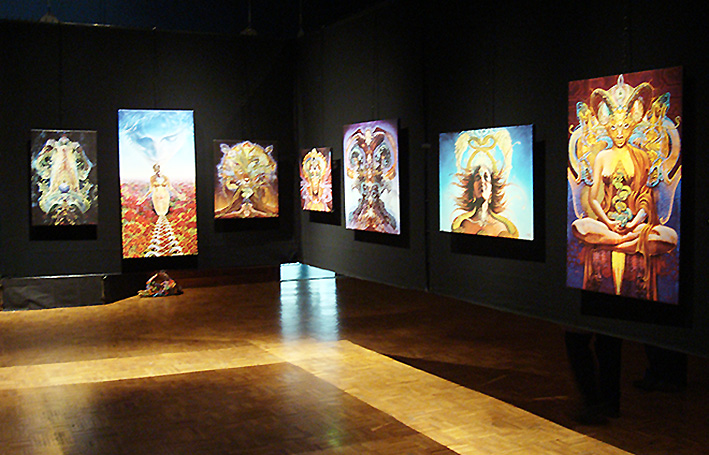 Peintures de Martina Hoffmann - Festival International des Arts Visionnaires CHIMERIA 2009 Arts Plastiques - Sculptures - Conférences - Cinéma - Littérature - spectacles vivants   Salle Marcillet & Château Fort SEDAN (08) Ardennes