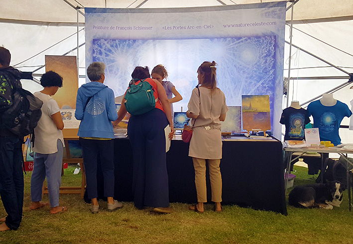 Stand Nature Céleste et Peintures à l'huile de François Schlesser © - FESTIVAL OASIS - Le Grand Évènement annuel des Écolieux Français Le Vigan (30) - du 22 au 25 septembre 2022