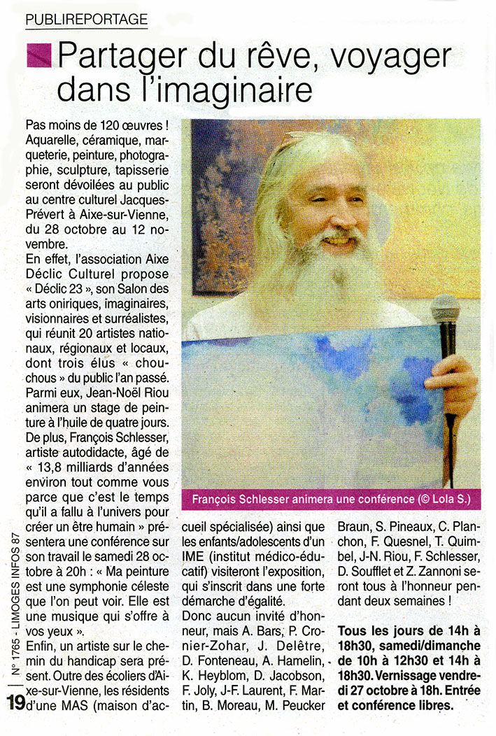 Déclic 23 - Article dans "Limoges INFOS 87" - N°1765 du 10 octobre 2023