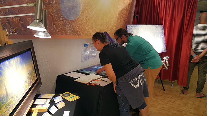 Affiche - Expositions des Peintures de François Schlesser - Oeuvres Originales et Reproductions - Reconnexion Unité - Nouvelle Terre - Saint-Jean-de-Buèges 34