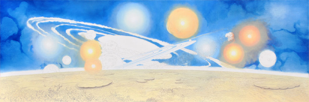 Photo  4, fond à l'huile & lumières d'étoiles
